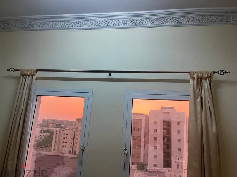 1 Curtain Rod  and curtain 2 for Sale , Al Khuwair, Near Meraj Hotel 0