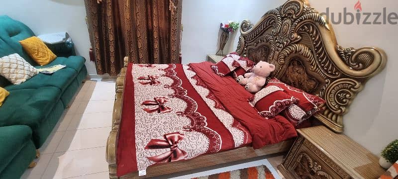 oyal TRUKISH King size bed set bed+2 side tables ,curtains handcrafted 2