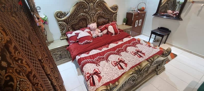 oyal TRUKISH King size bed set bed+2 side tables ,curtains handcrafted 5