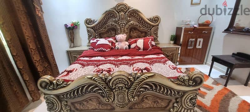 oyal TRUKISH King size bed set bed+2 side tables ,curtains handcrafted 6