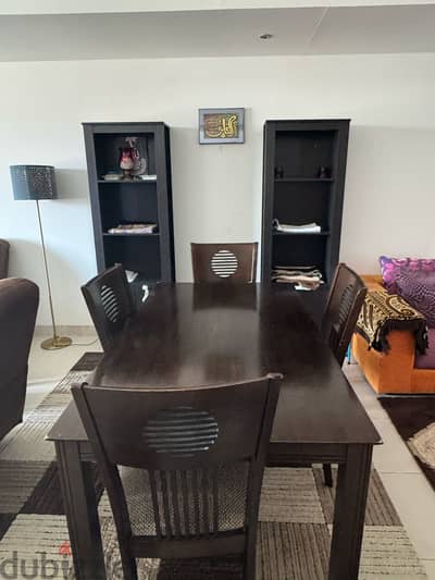 Dining table with storage cabinet