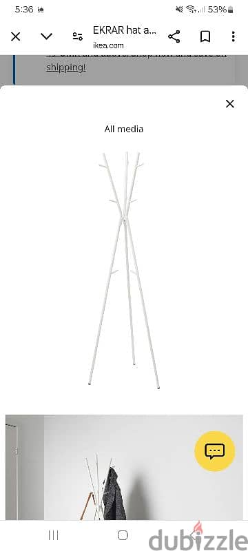 Hat and coat stand, white, 169 cm 1