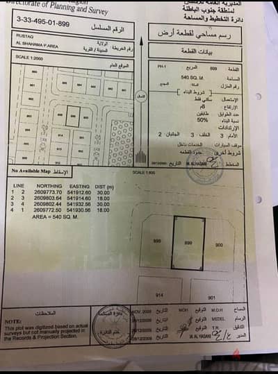 للبيع ارض سكنيه الرستاق بمخطط الشهامه  قريب الشارع