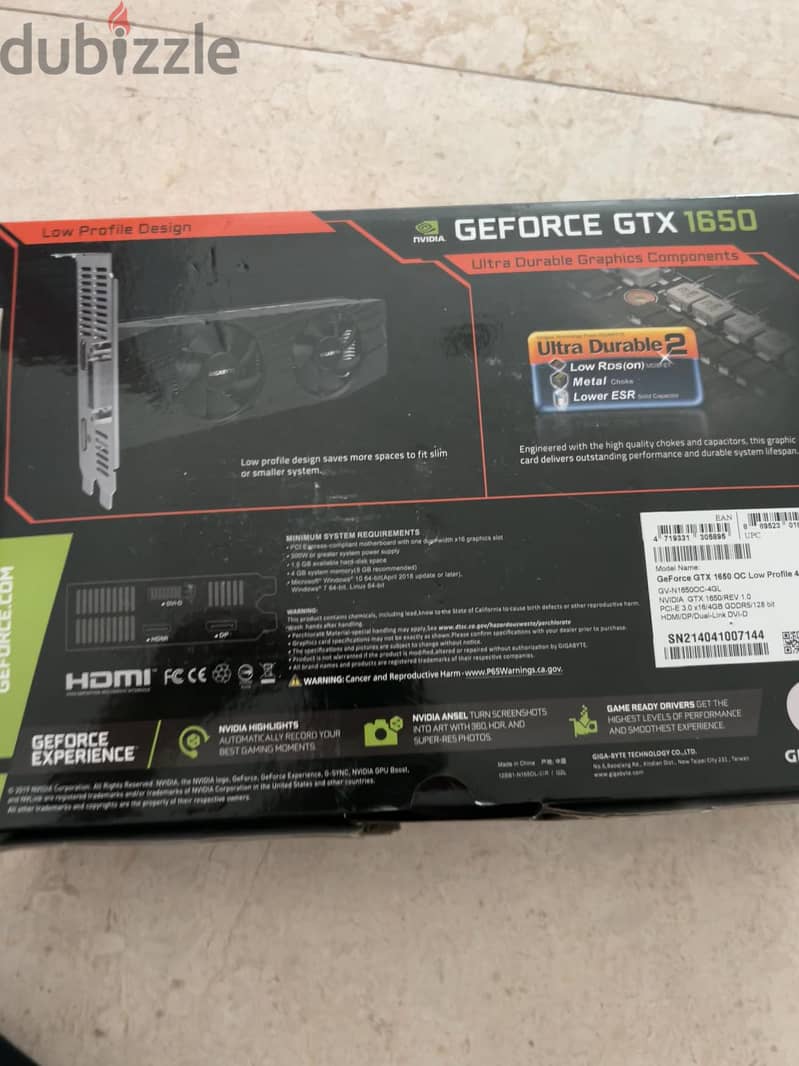 Graphics card GeForce® GTX 1650 OC Low Profile 4 GB 12