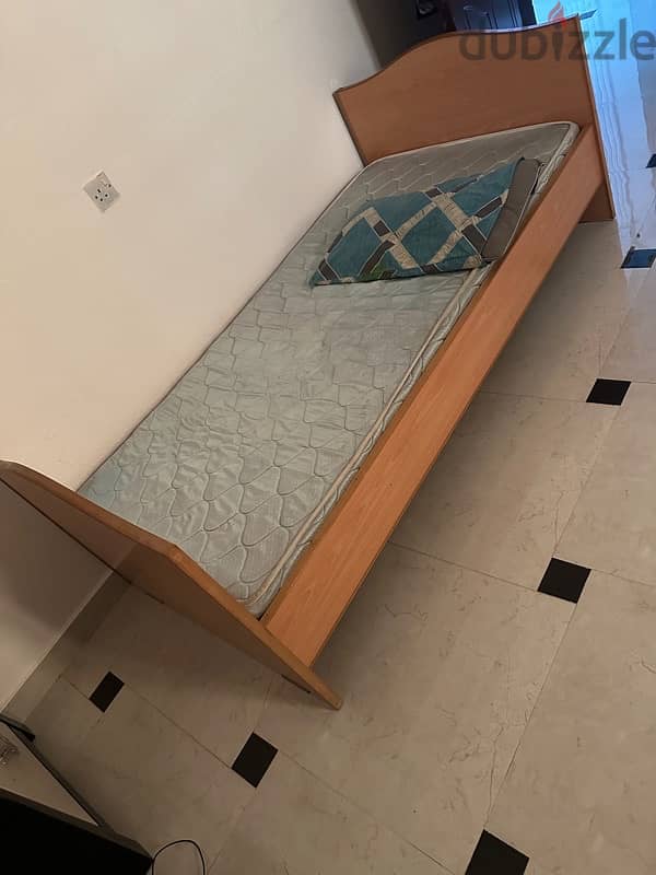 wooden bed and mattress 1