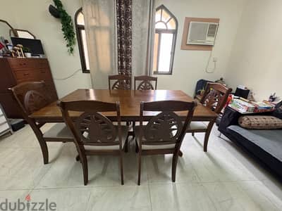 Wooden Dining Table with 6 chairs