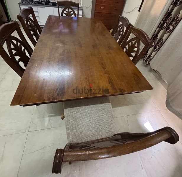 Wooden Dining Table with 6 chairs 1