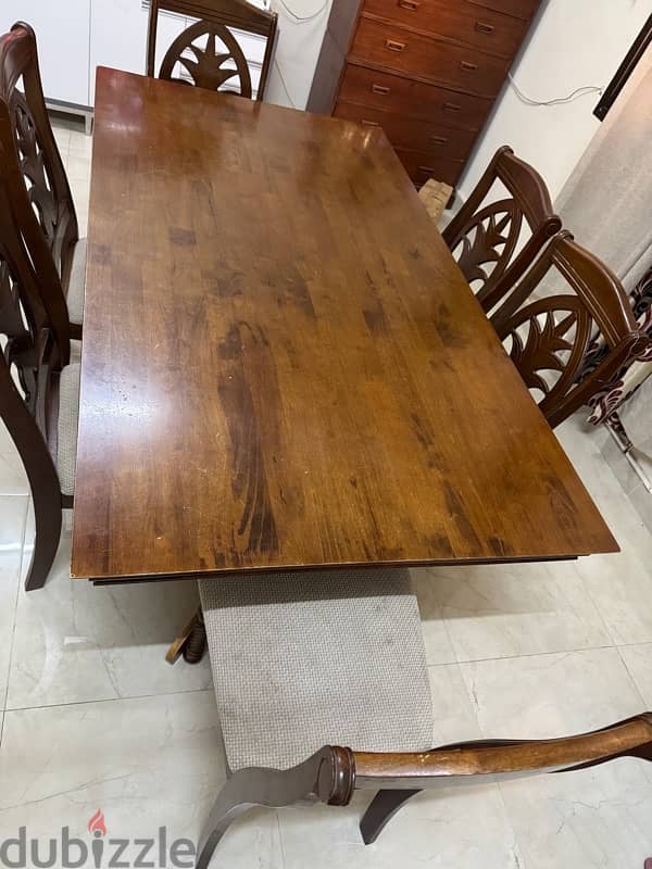 Wooden Dining Table with 6 chairs 2