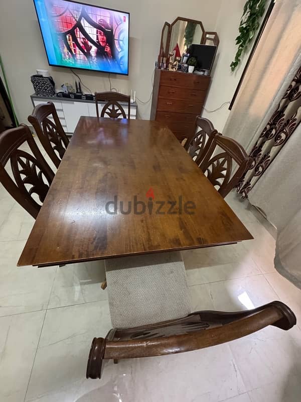 Wooden Dining Table with 6 chairs 3