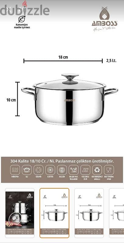 Amboos Cool 8 Piece Stainless Steel Cookware Set 2