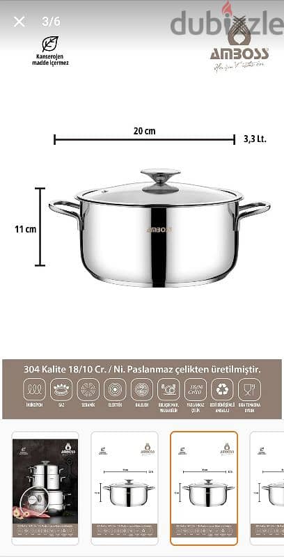 Amboos Cool 8 Piece Stainless Steel Cookware Set 3