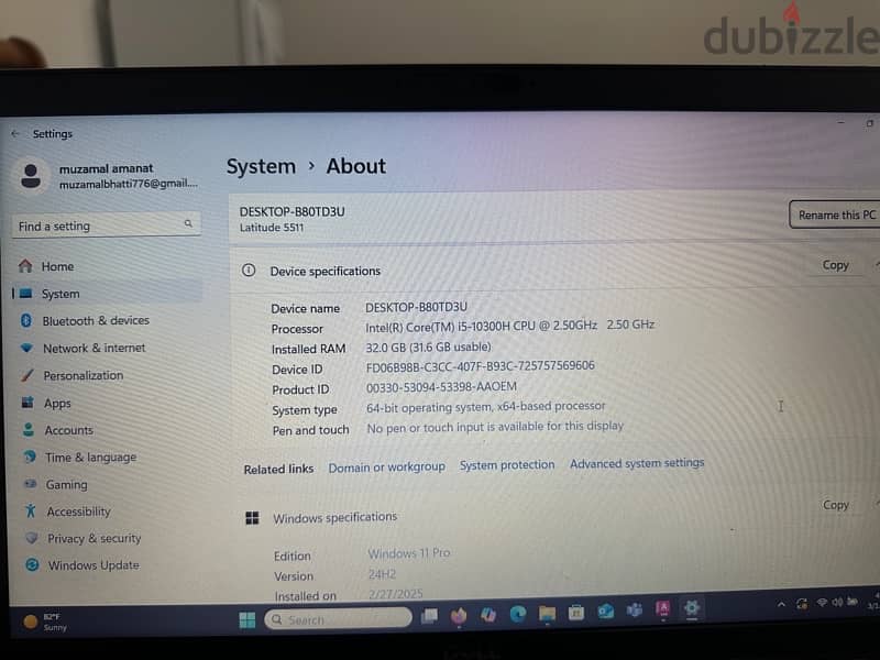 DELL LATITUDE 5400/5490  CORE I5 10TH GEN  32 GB 512 GB 16 GB SHARED 4