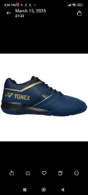 Badminton Shoes Non Marking, Original YONEX Nave Blue/Gold 2