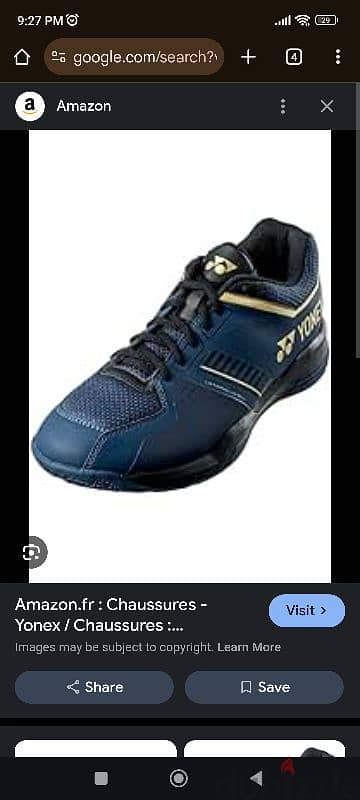 Badminton Shoes Non Marking, Original YONEX Nave Blue/Gold 3