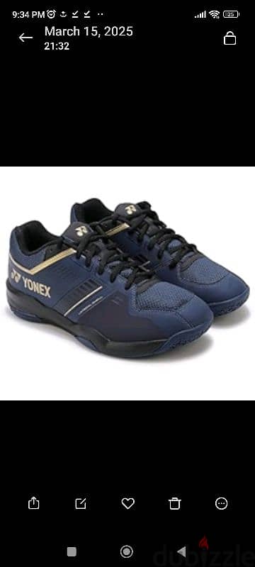 Badminton Shoes Non Marking, Original YONEX Nave Blue/Gold 4