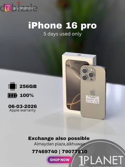 iphone 16 pro 256 very less used (5days)