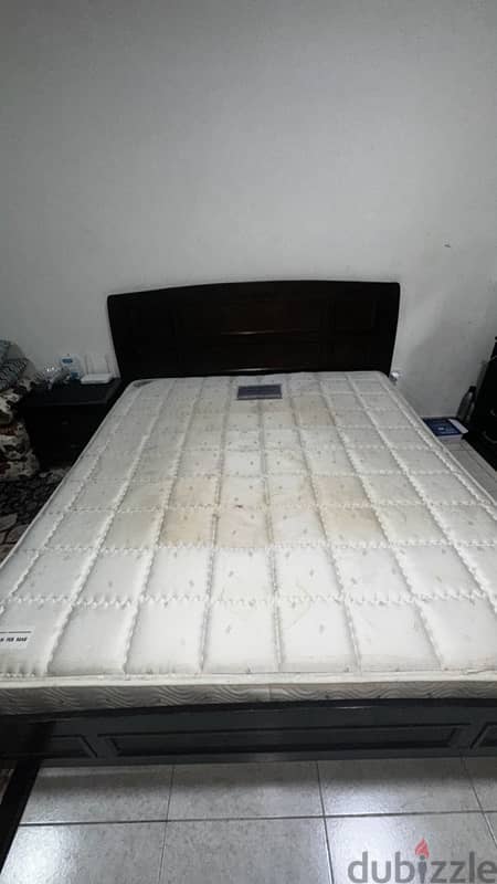 Bed set  with Raha mattress for urgent sale mirror is slightly damaged 1