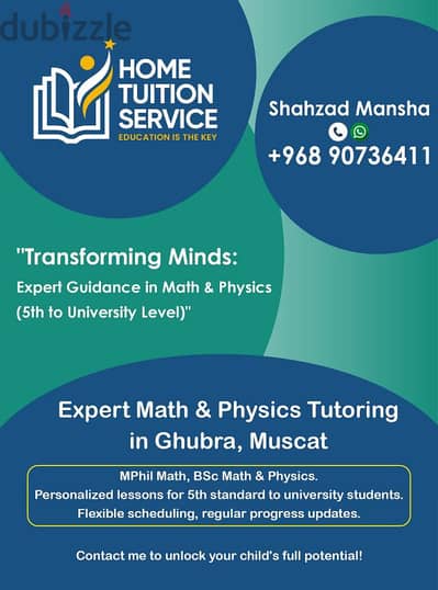 Mathematics and Physics Home Tutor Available