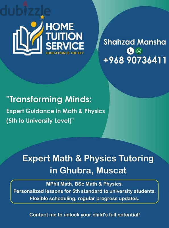 Mathematics and Physics Home Tutor Available 0