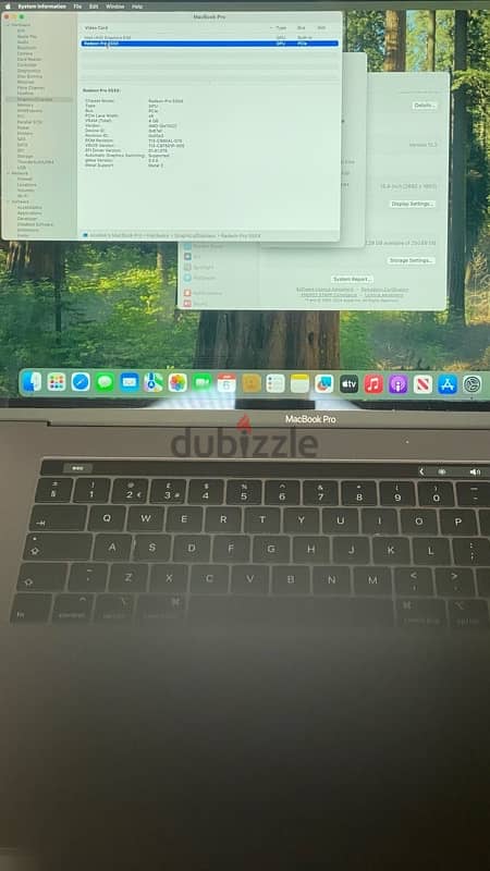 MacBook Pro 2019/core i7/32ram/265ssd/4GB graphics 7