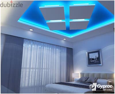 we are doing gypsum ceiling gypsum partition decor paint work