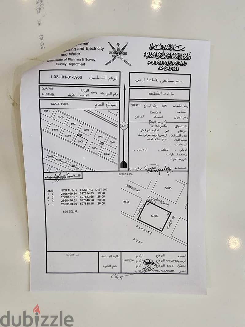 قطعه ارض سكني تجاري قريب مشروع ساحل قريات 0