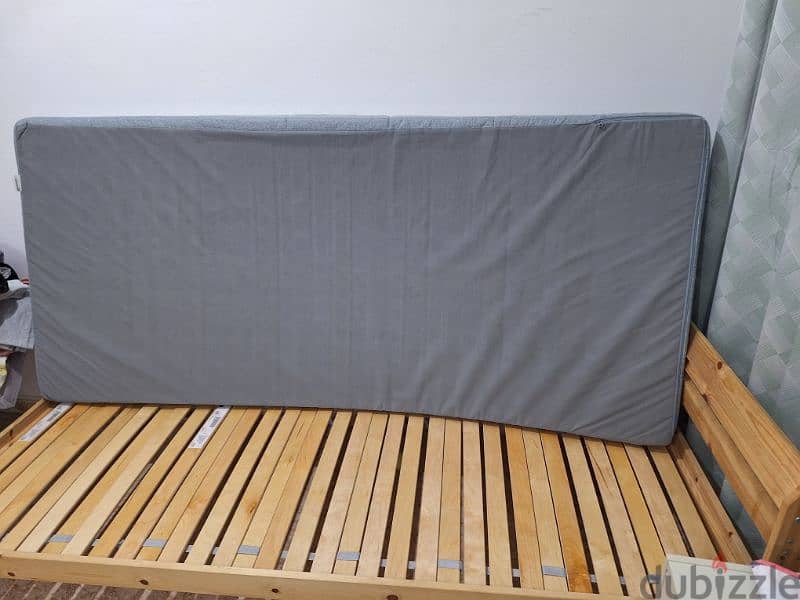 ikea wooden Bed with Mattress 6