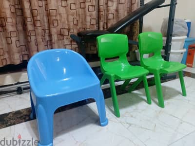 Durable kids plastic chair - 3 pieces