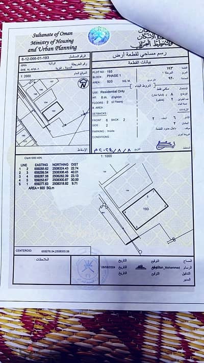 ارض للبيع  ولاية ابراء - سيح العافية 1