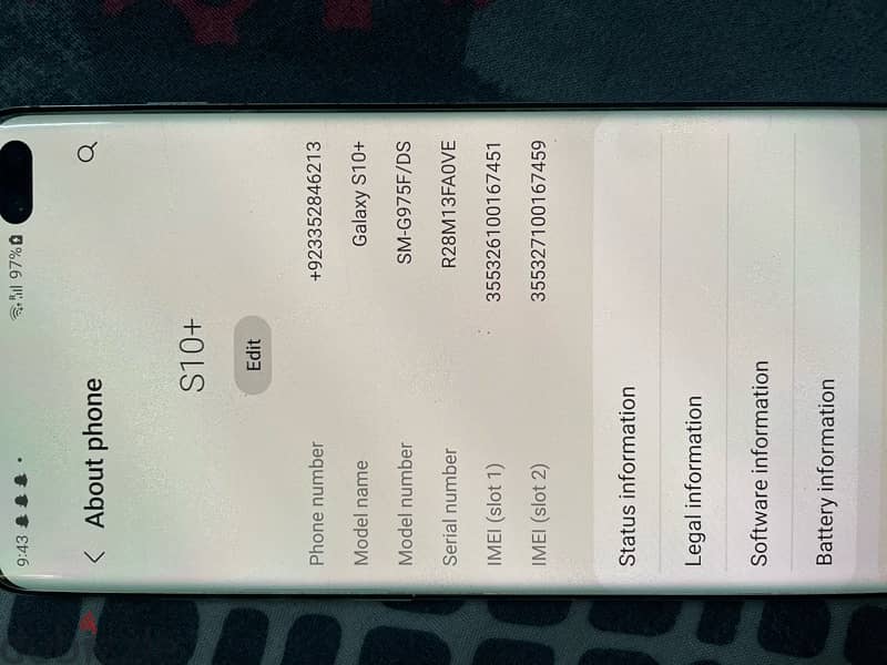 samsung s10 plus 128gb 8gb Ram 6