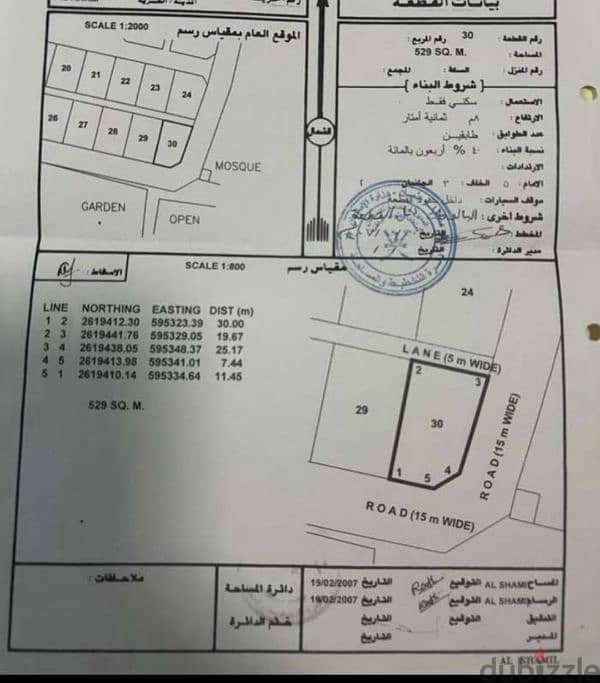 أرض للبيع في بركاء الهرم شمال مساحة الأرض 529 أرض كونر 0