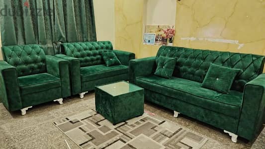 6 Seater Sofa in Green Color