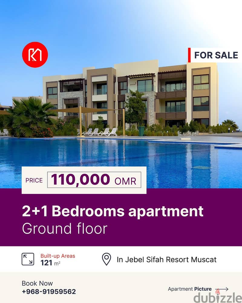 2+1 Bedroom Apartment شقة 2+1 غرف بإطلالة رائعة في جبل سيفة 0