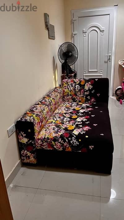 L-Shaped Floral Sofa for Sale