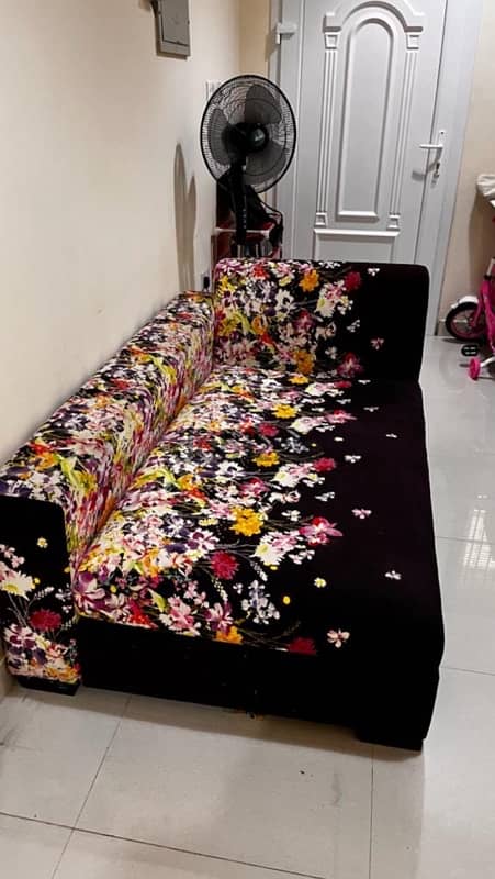 L-Shaped Floral Sofa for Sale 1