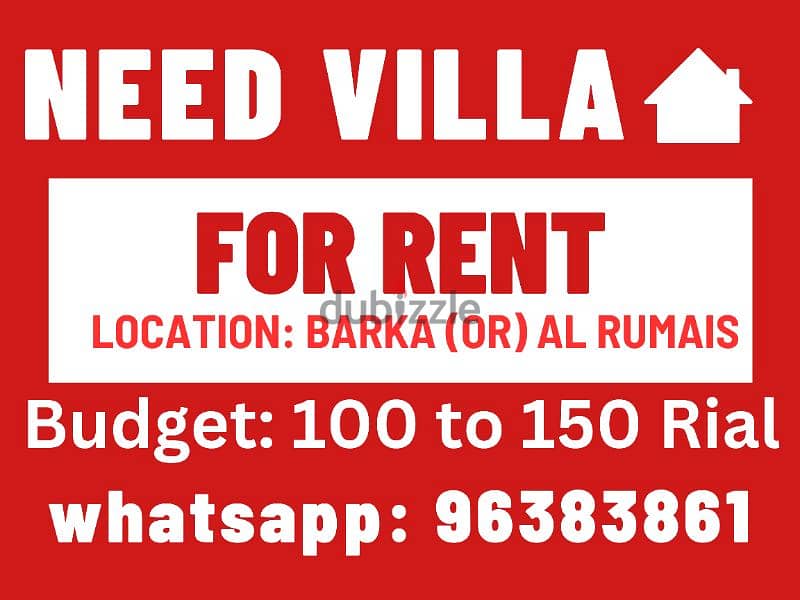 I need town house or villa for rent 1