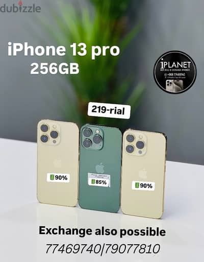 iphone 13 pro 256GB battery 90% above best condition good phone