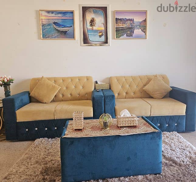 2+seater sofa with center table with pillows for sale 0