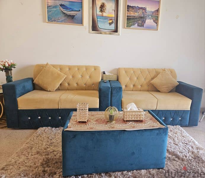 2+seater sofa with center table with pillows for sale 2