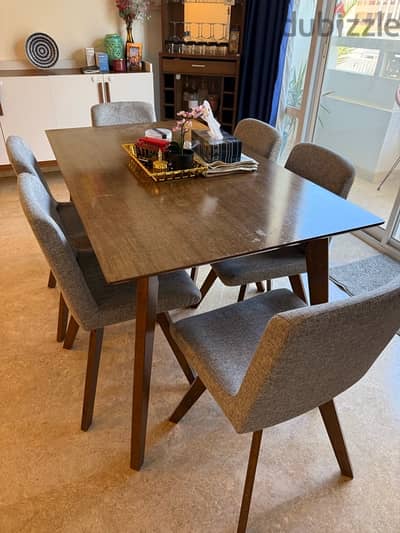 homecentre dining table with 6 chairs