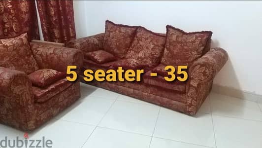 5 seater Red sofa