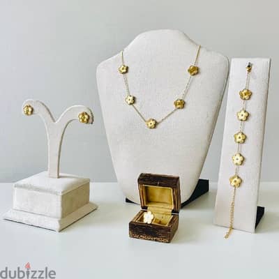 stainless steel clover gold-plated Set