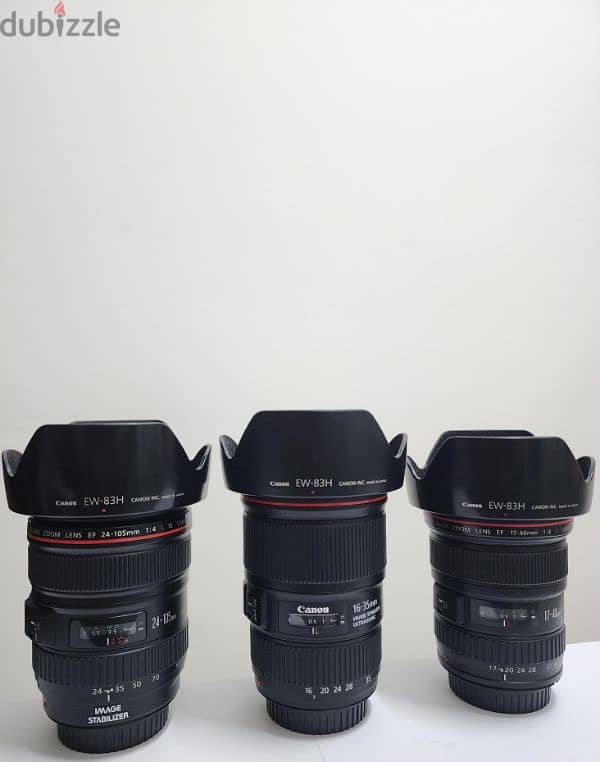 Canon 24-105mm 16-35mm 17-40mm 0