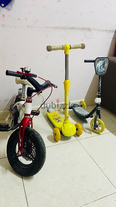 kids cycle and scooter