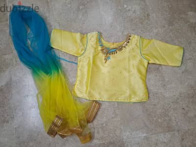 yellow blue ghaghra choli