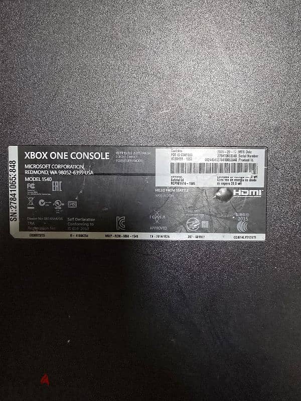 Microsoft Xbox one console model 1540 2