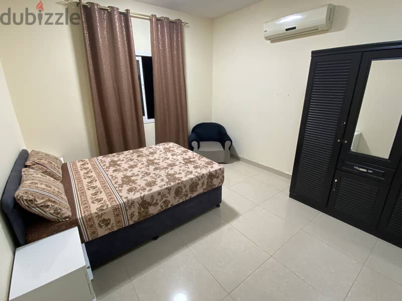 Fully Furnished Spacious room with attached bathroom in Al Ghubrah 2