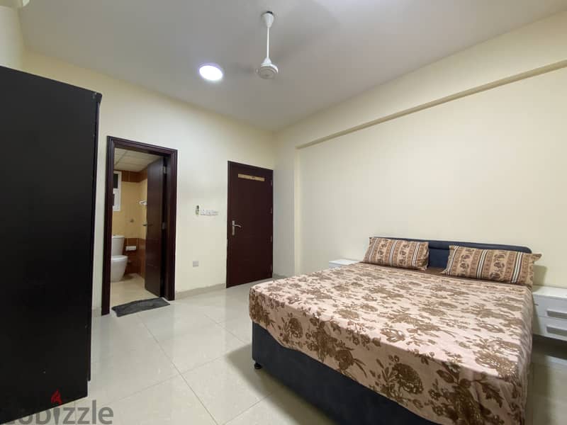 Fully Furnished Spacious room with attached bathroom in Al Ghubrah 3