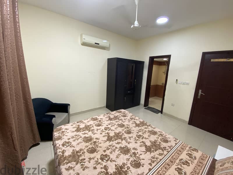 Fully Furnished Spacious room with attached bathroom in Al Ghubrah 4