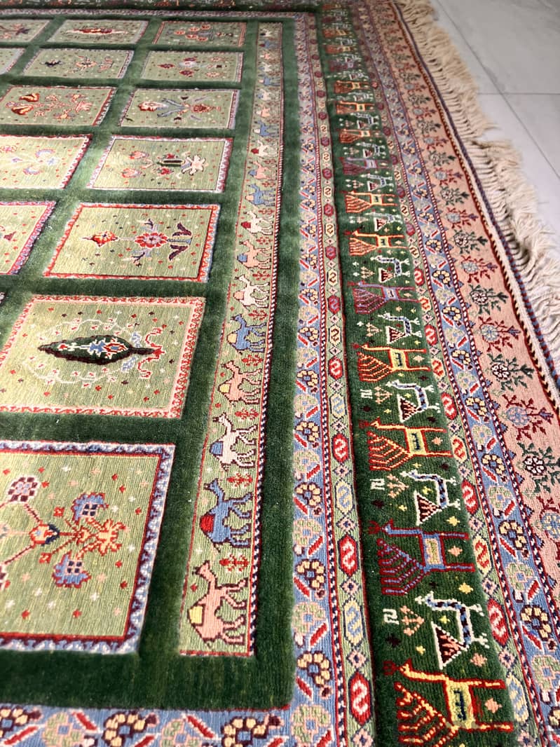 Vintage one-of-a-Kind Handmade Iranian Carpet with Intricate Motifs 1